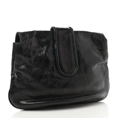 Balenciaga Agneau Classic Hardware Pouch Flap Clutch Black 4 of 8