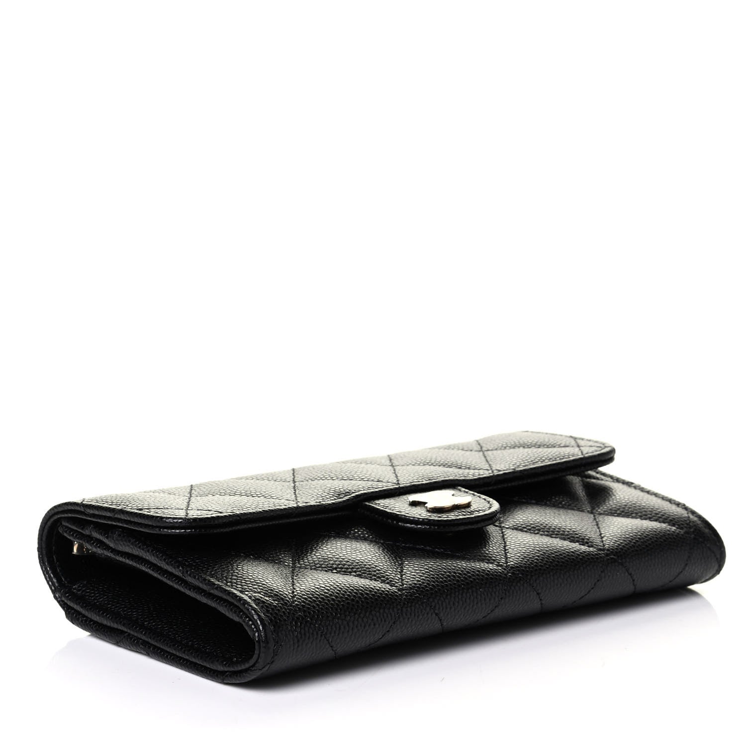 Chanel Caviar Quilted Medium Gusset Flap Wallet Black 3 of 5