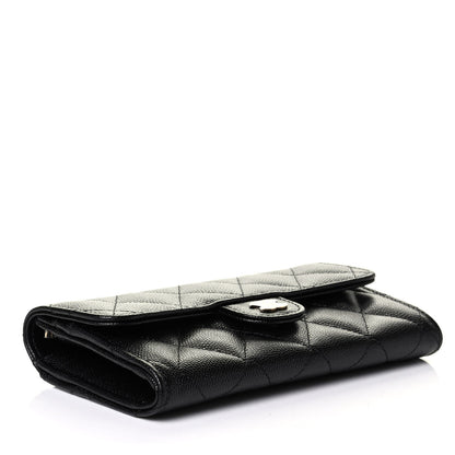 Chanel Caviar Quilted Medium Gusset Flap Wallet Black 3 of 5