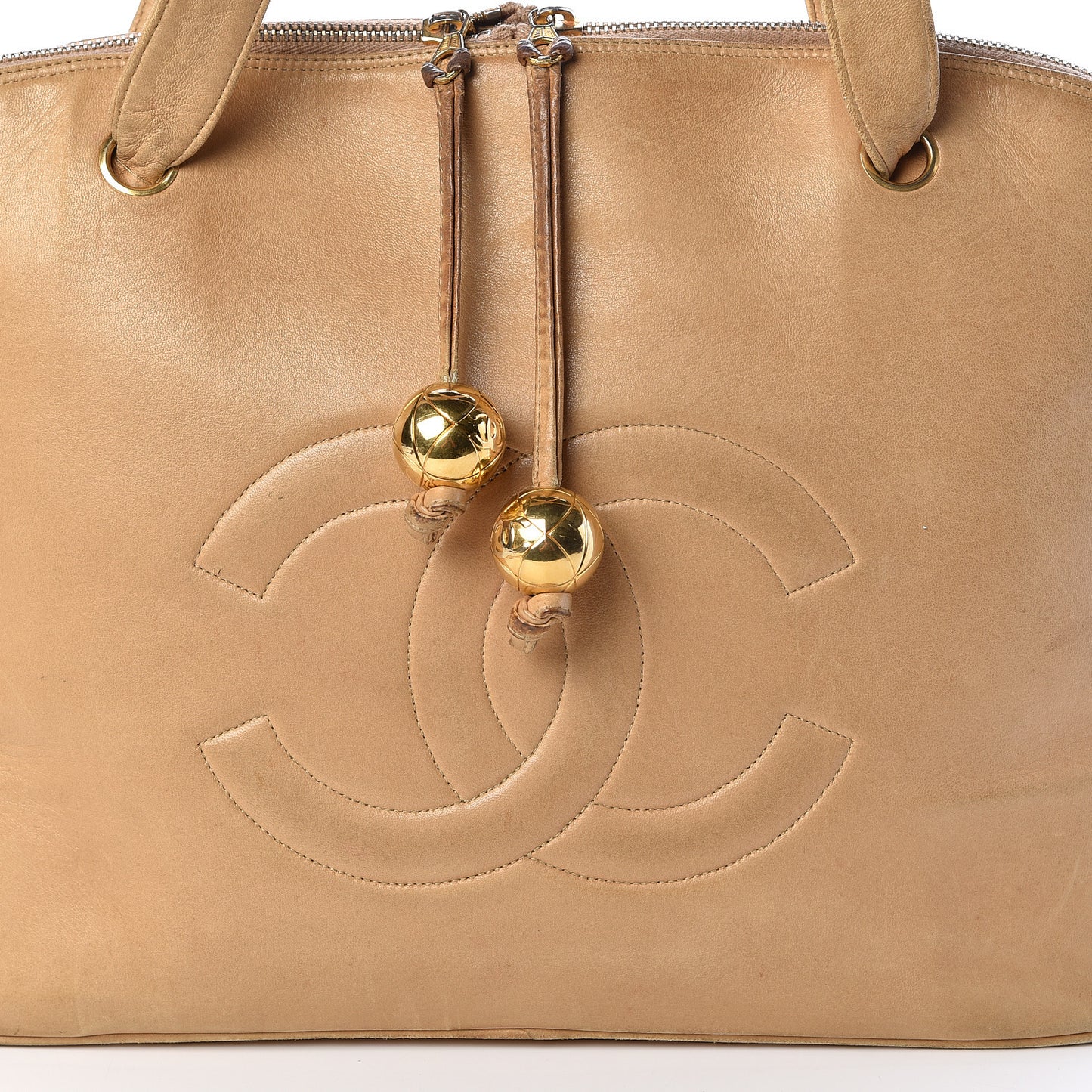 Lambskin CC Shoulder Bag Beige