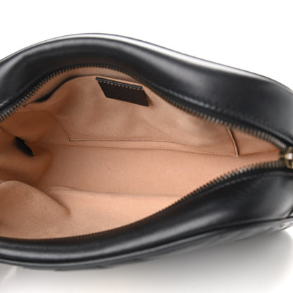 Gucci Calfskin Matelasse Small GG Marmont Chain Shoulder Bag Black 5 of 10