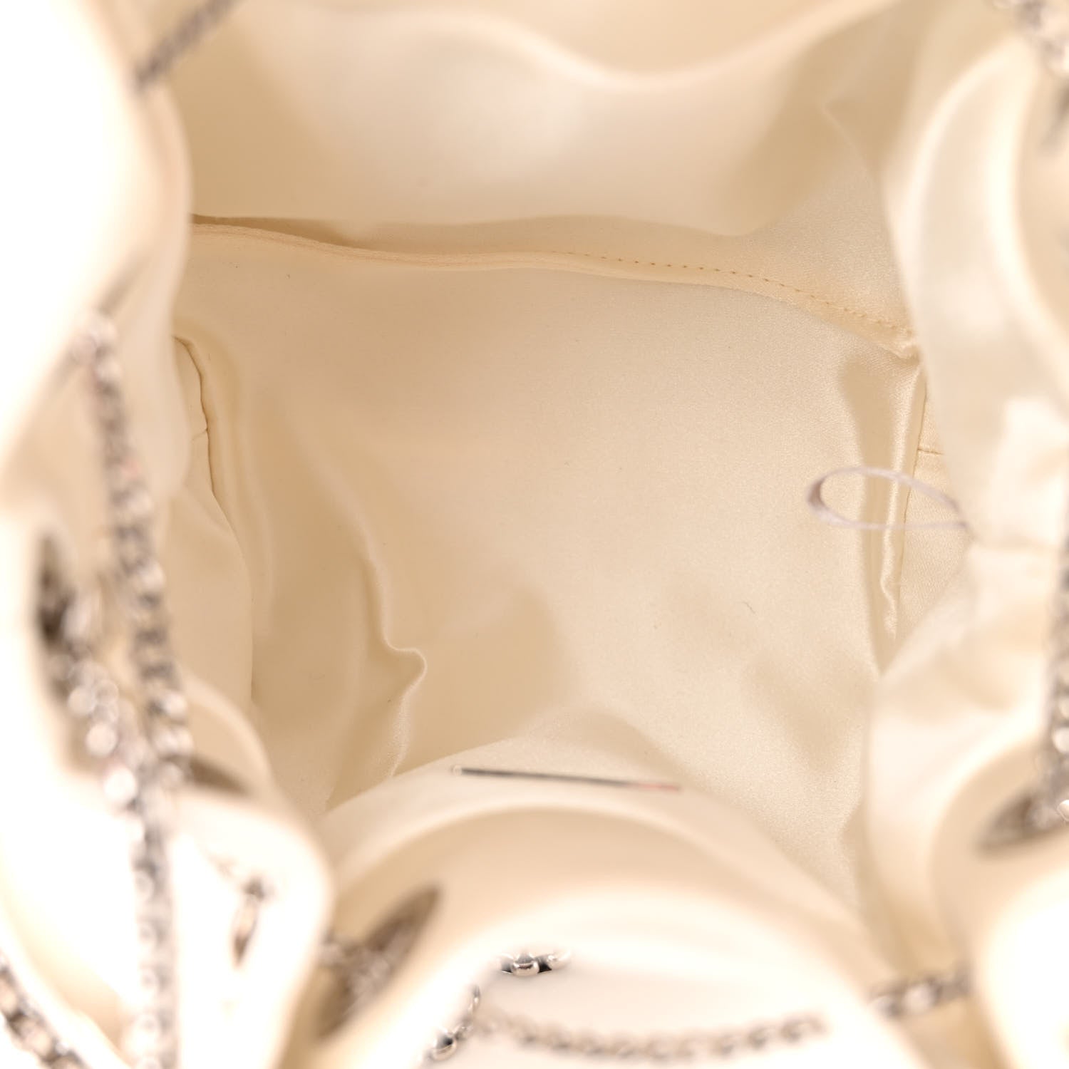 Jimmy Choo Satin Crystal Embellished Top Handle Bon Bon Bag Ivory 5 of 11