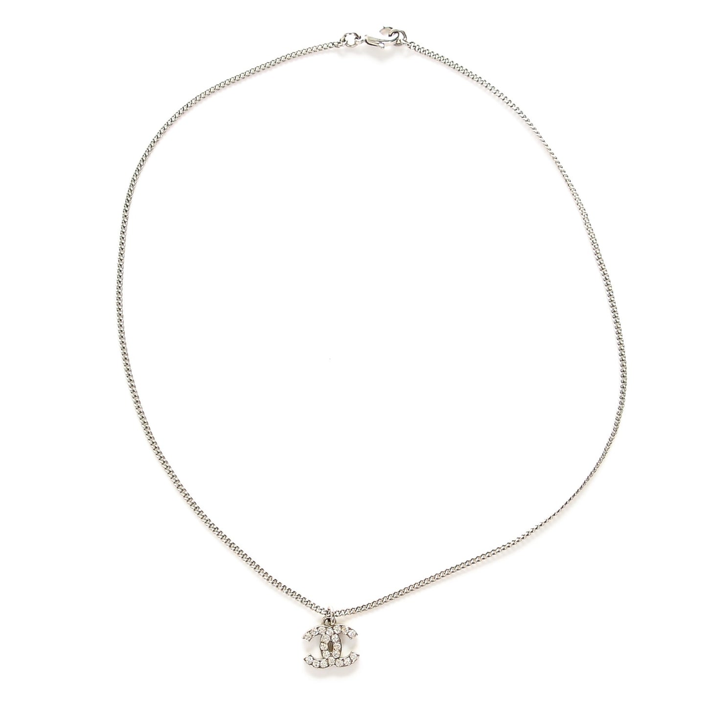 Crystal Timeless CC Necklace Silver