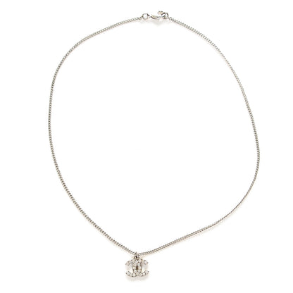 Chanel Crystal Timeless CC Necklace Silver 3 of 4