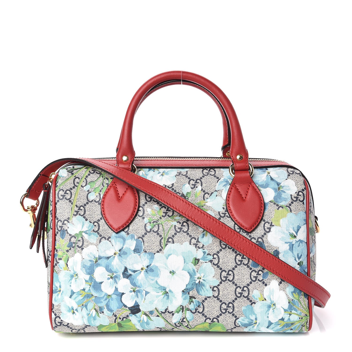 Gucci GG Supreme Monogram Blooms Small Boston Beige Blue Navy Hibiscus Red 1 of 10