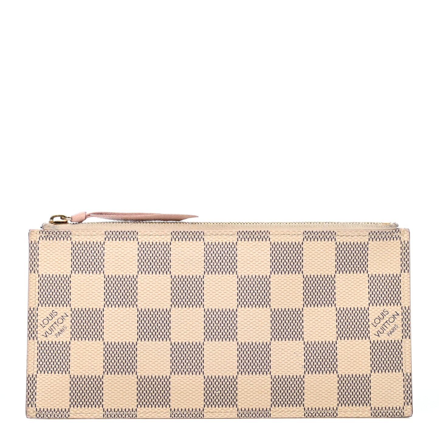 Damier Azur Felicie Chain Wallet Zippered Insert Rose Ballerine