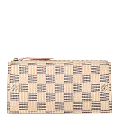 Louis Vuitton Damier Azur Felicie Chain Wallet Zippered Insert Rose Ballerine 1 of 9