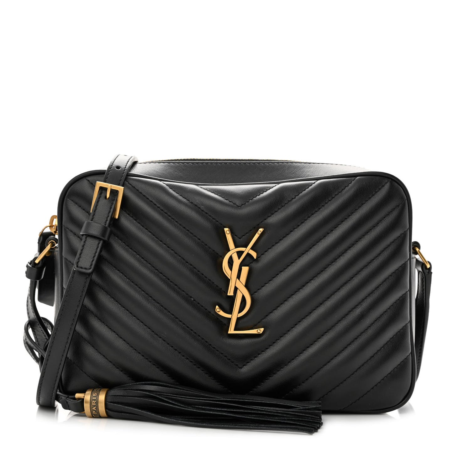 Calfskin Matelasse Monogram Lou Camera Bag Black
