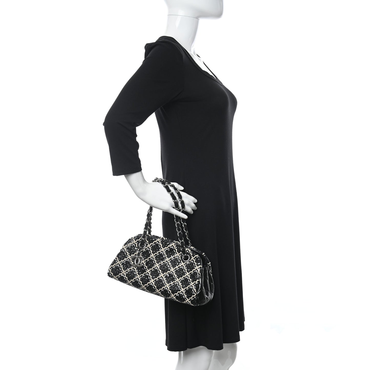 Patent Hand Embroidered Large Just Mademoiselle Black