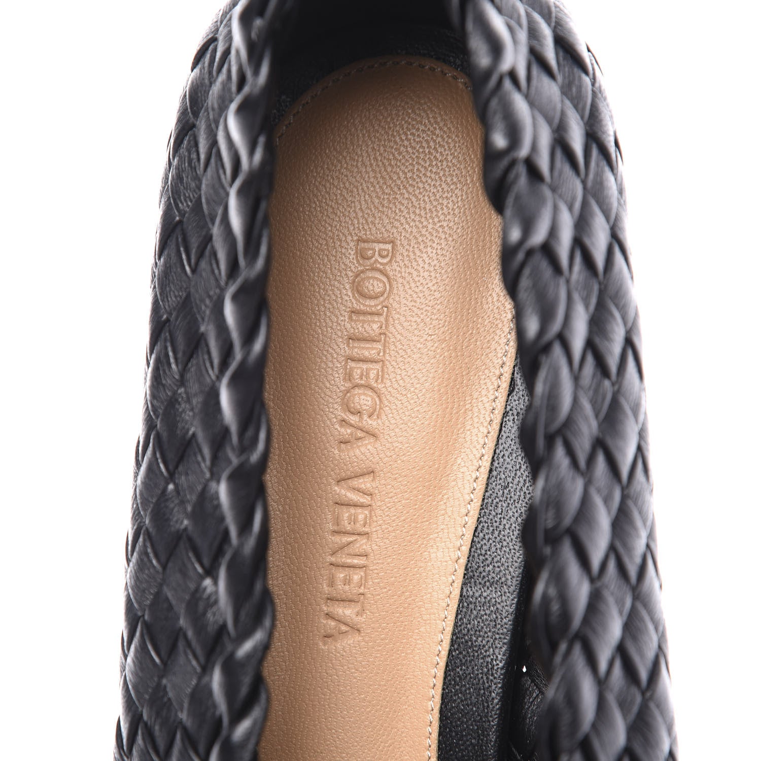 Bottega Veneta Nappa Intrecciato Almond Flats 39 Black 8 of 10