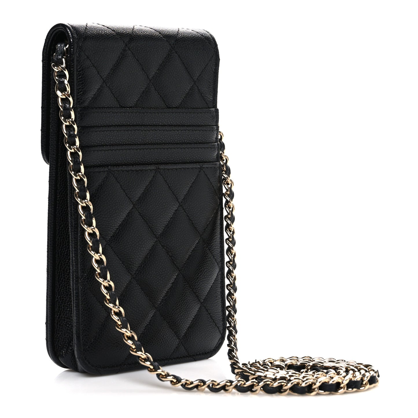 Caviar Quilted Classic Phone Holder Black