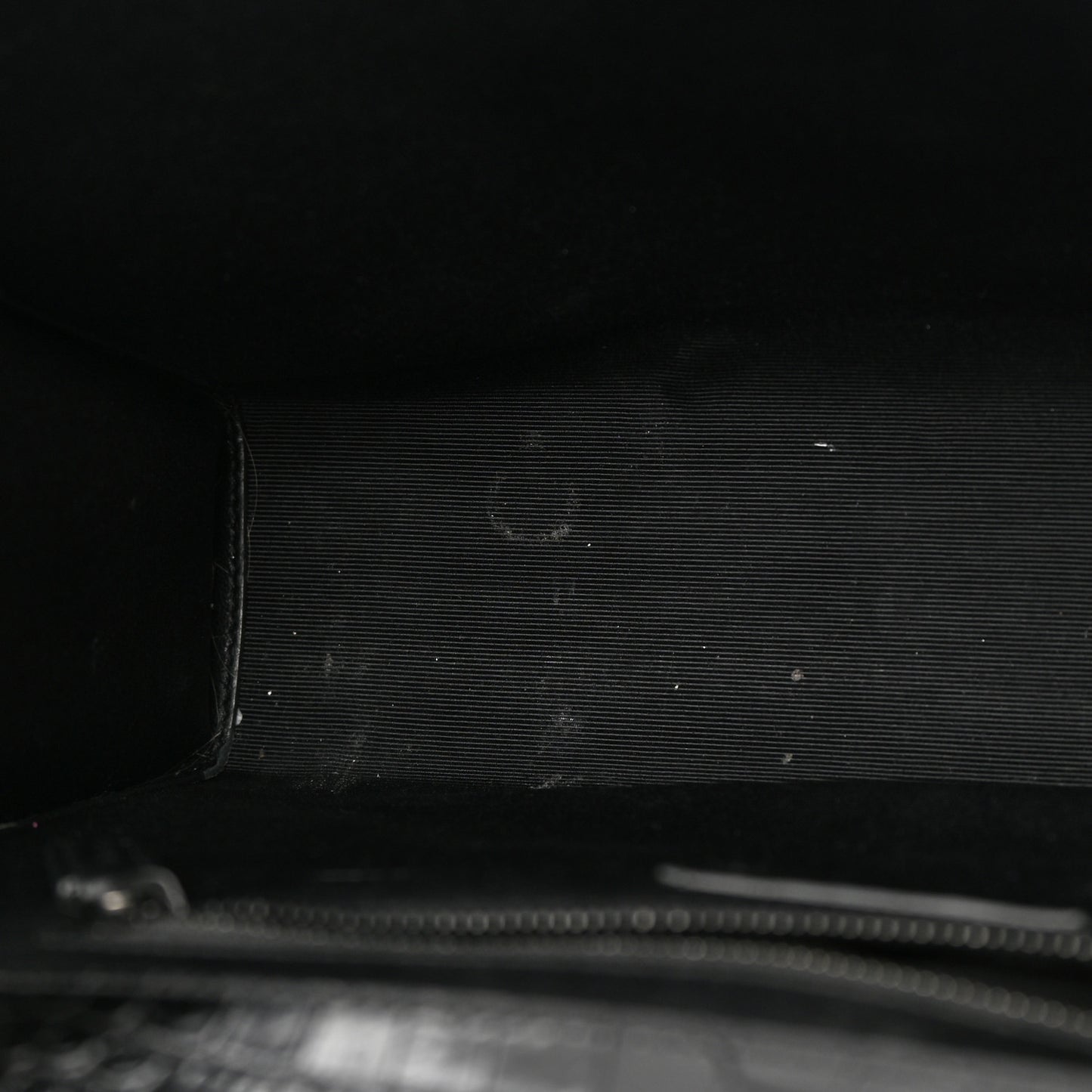 Calfskin Crocodile Embossed Monogram Large Satchel Black