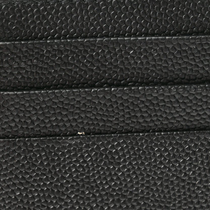 Saint Laurent Grain De Poudre Matelasse Chevron Monogram Compact Tri Fold Wallet Black 9 of 11