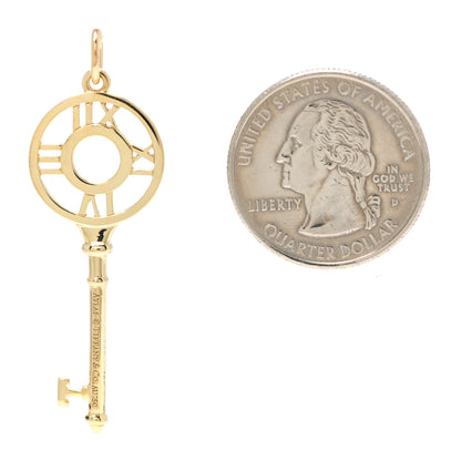 Tiffany 18K Yellow Gold Diamond Atlas Key Pendant 2 of 4
