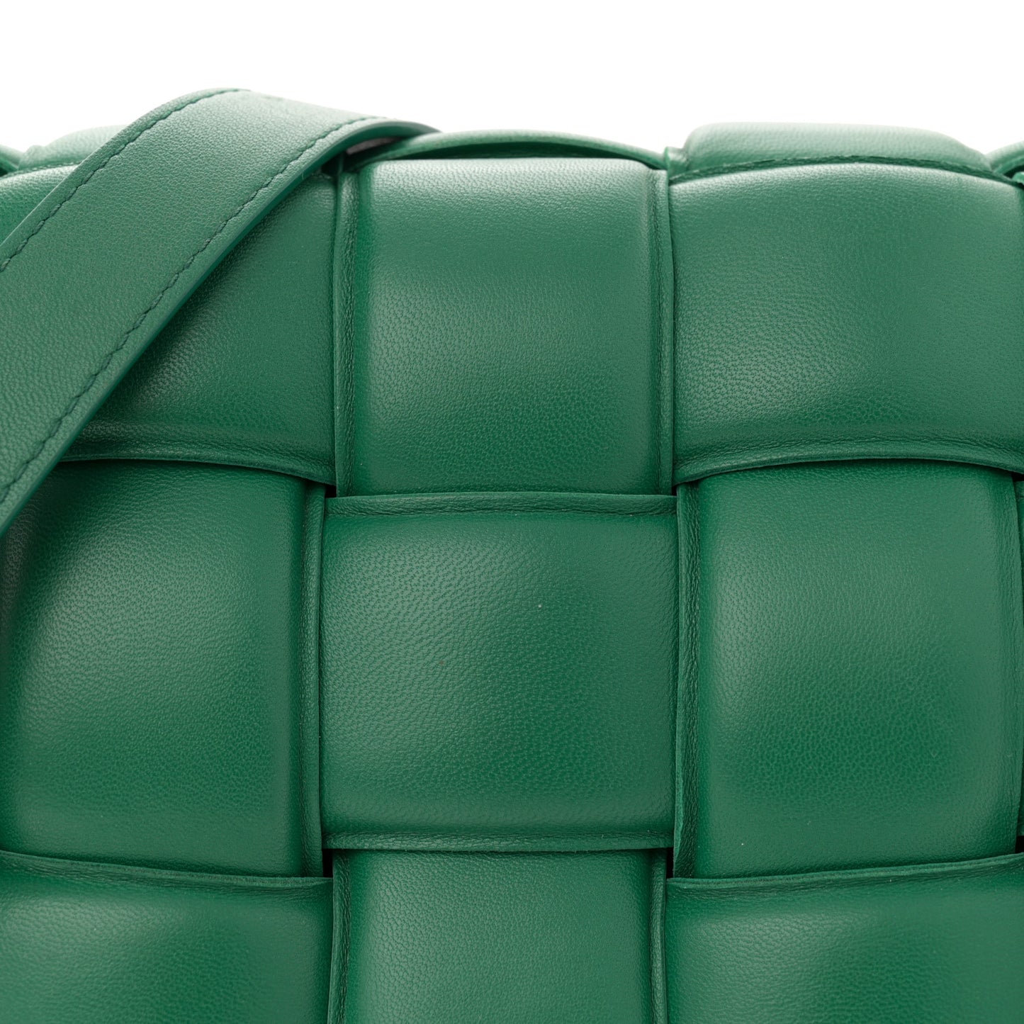 Nappa Maxi Intreccio Padded Cassette Crossbody Bag Racing Green