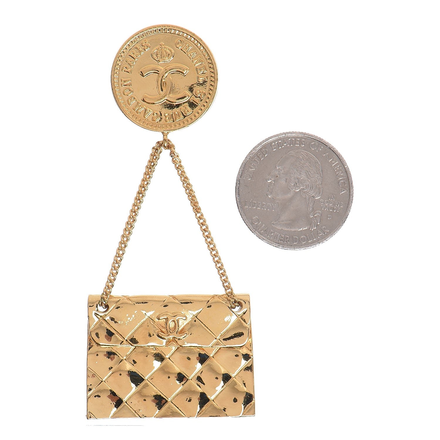 Chanel 2.55 Flap Bag Brooch Gold 3 of 6