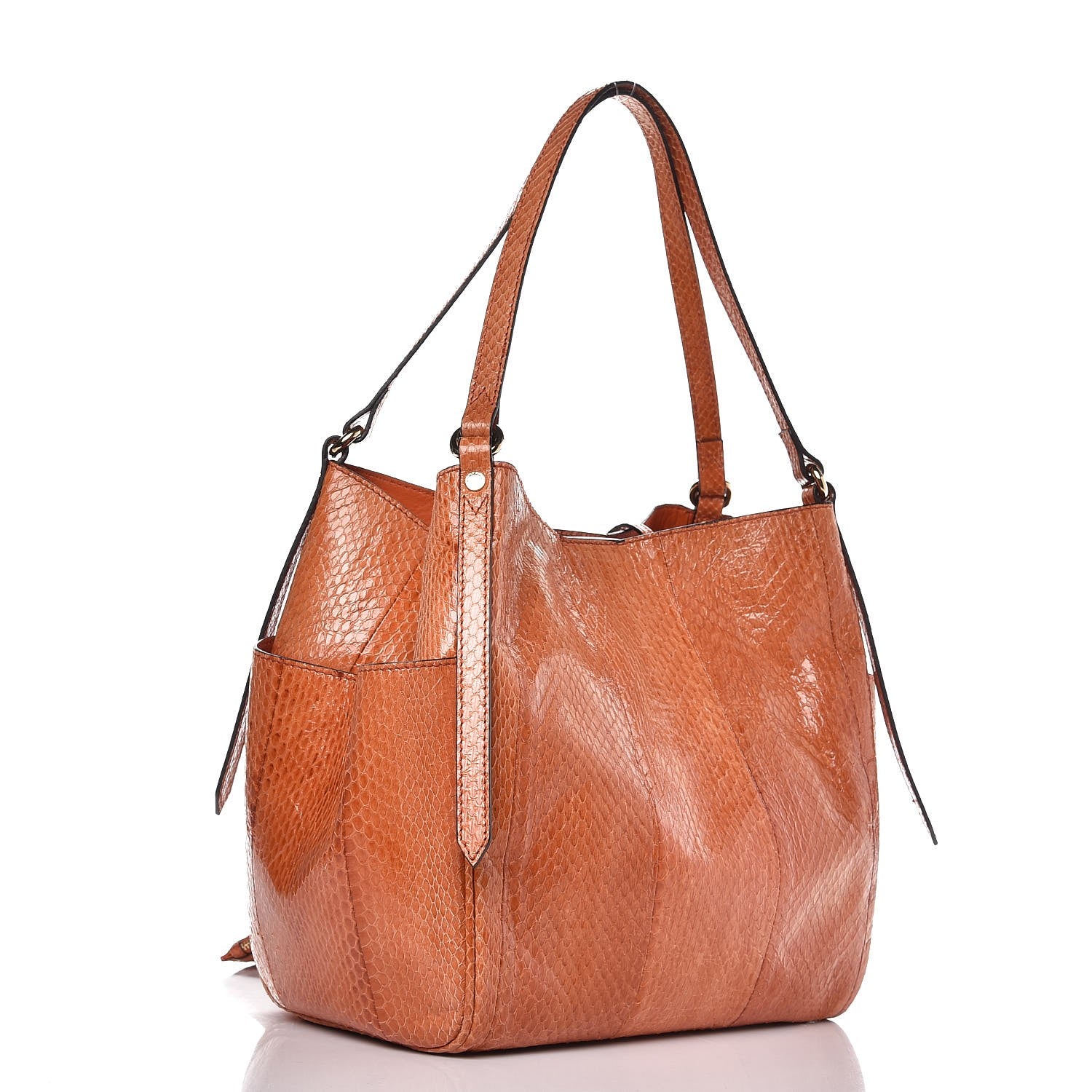 Burberry Watersnake Small Canterbury Tote Bright Tortoise 4 of 12