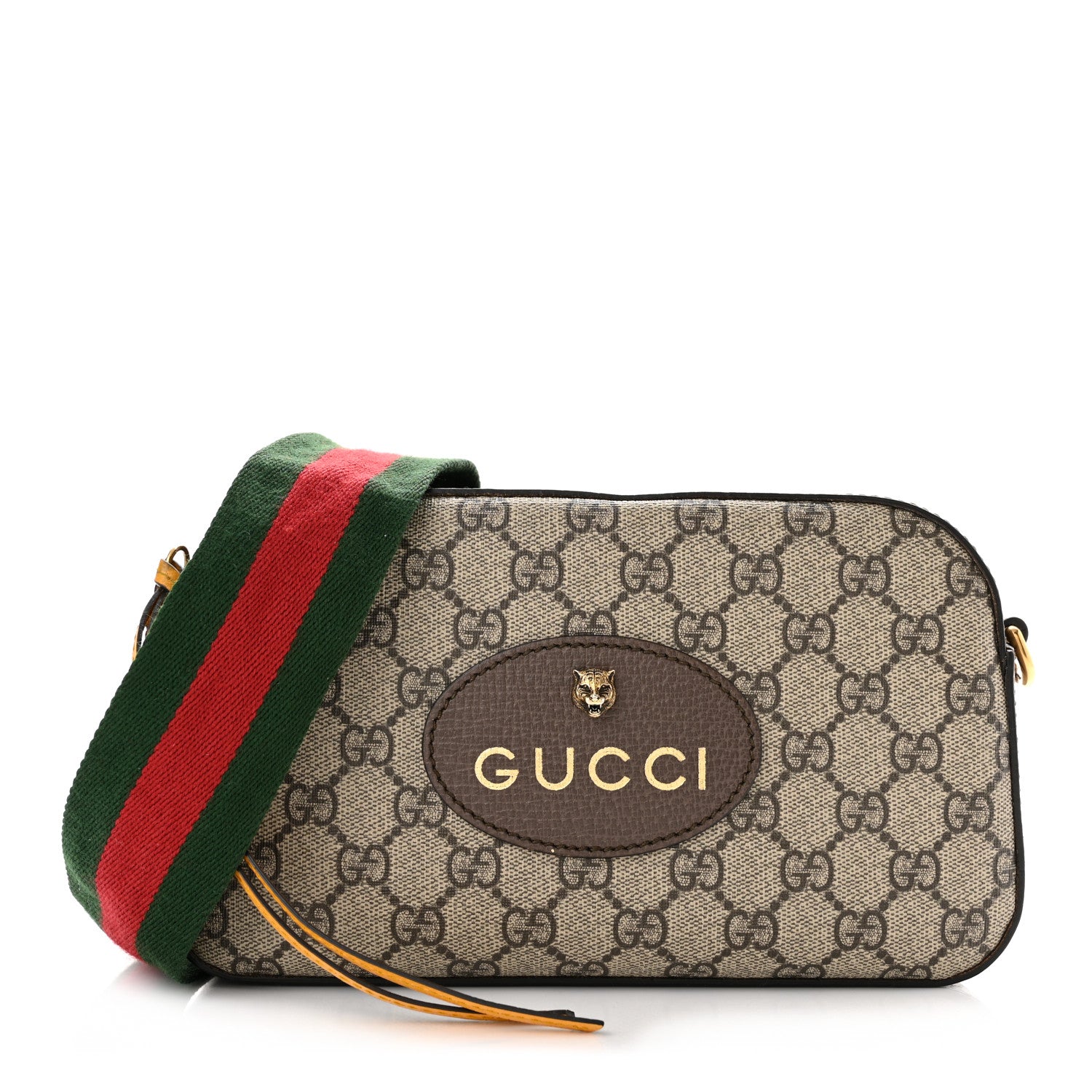 Gucci GG Supreme Monogram Web Neo Vintage Shoulder Bag Beige New Acero Crop 1 of 11