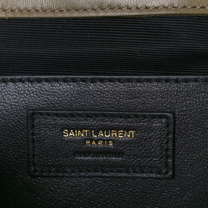 Saint Laurent Velvet Mixed Matelasse Triquilt Small Monogram Satchel Dark Vintage Olive 7 of 11