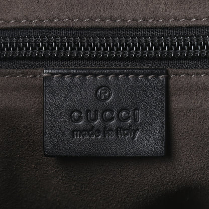 Gucci Guccissima Signature Medium Flat Messenger Bag Black 6 of 10