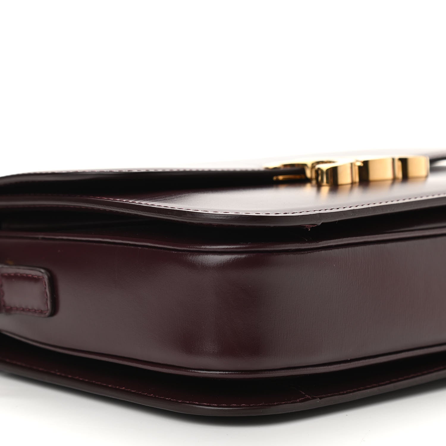 Celine Shiny Calfskin Medium Triomphe Burgundy 11 of 11