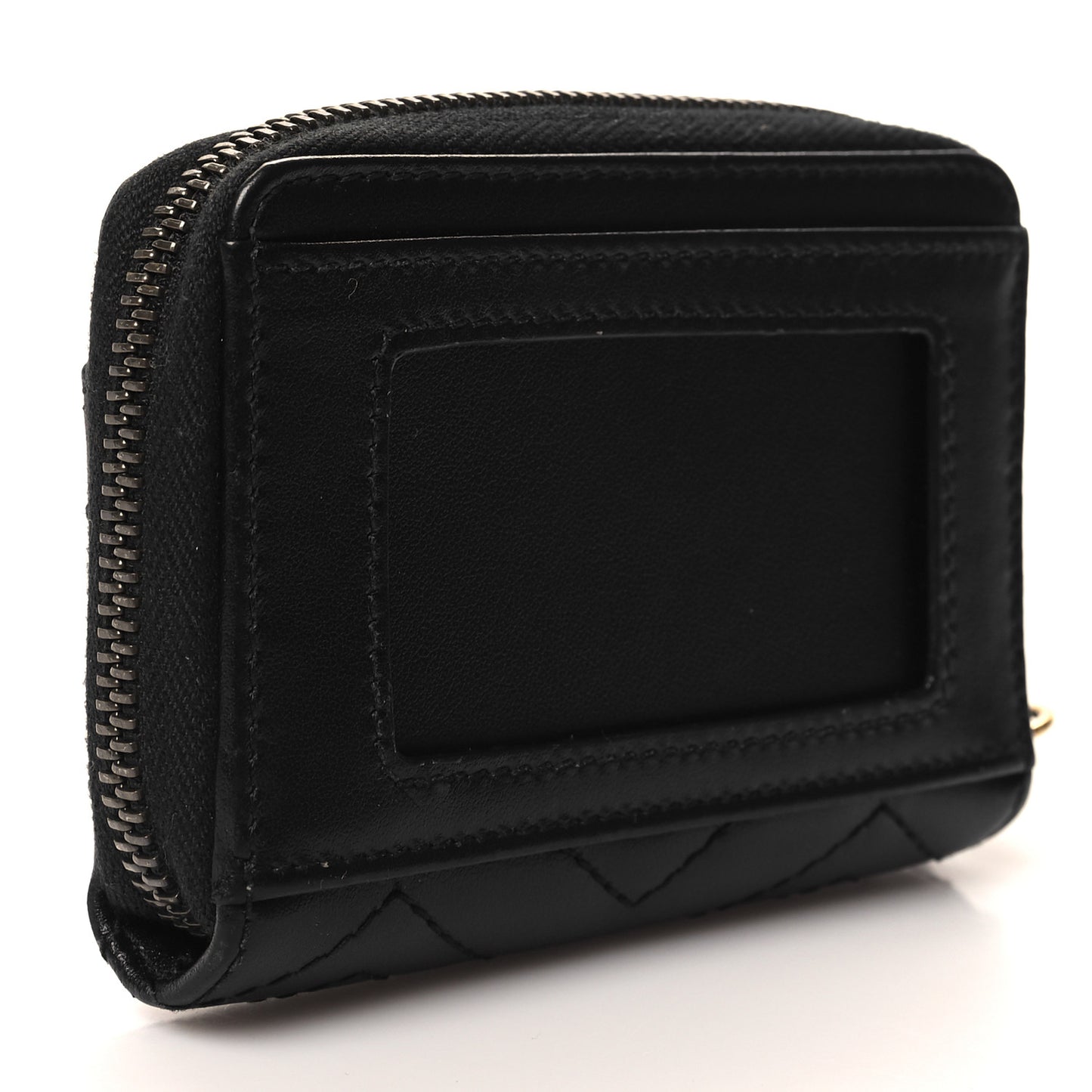 Calfskin Matelasse GG Marmont Zip Around Card Case Black