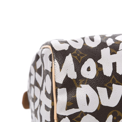 Louis Vuitton Monogram Graffiti Speedy 30 Silver 9 of 13
