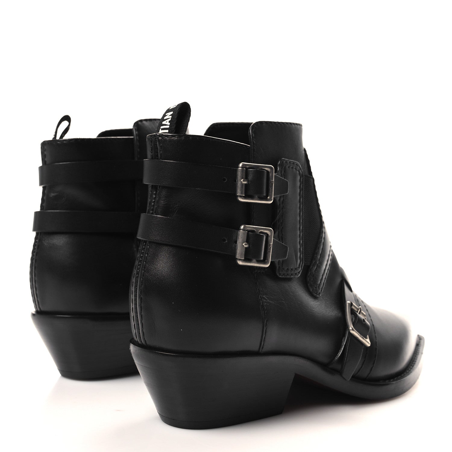 Christian Dior Calfskin Diorsaddle Boots 39 Black 4 of 8