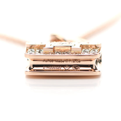 Hermes 18K Rose Gold Diamond Constance Amulettes Pendant Necklace 4 of 7