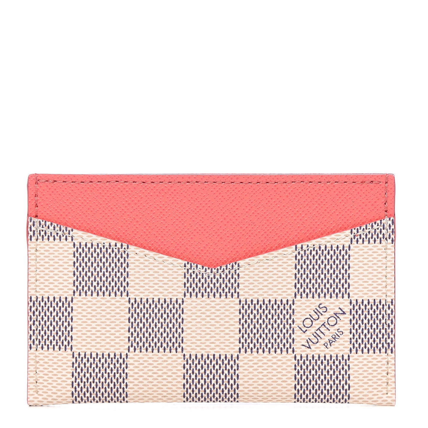 Damier Azur Daily Card Holder Rose Papaye