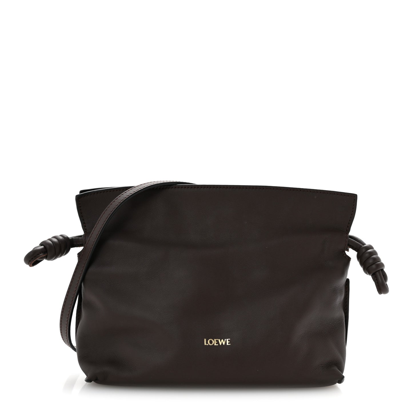 Calfskin Mini Flamenco Knot Bag Chocolate