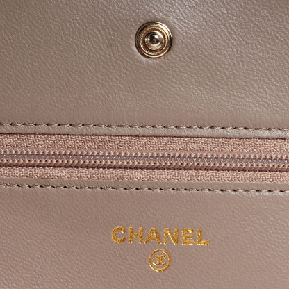 Chanel Lambskin Camellia Wallet on Chain Beige 5 of 7
