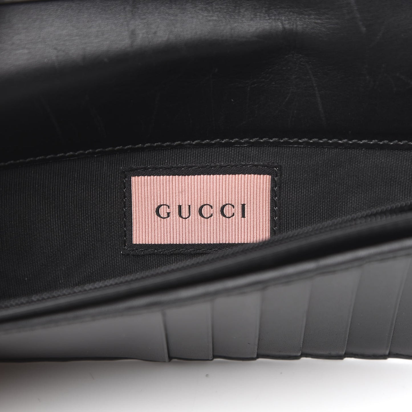 Calfskin GucciGhost Bi-Fold Long Wallet Black New Acquamarine