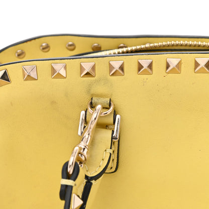 Valentino Garavani Vitello Rockstud Double Top Handle Satchel Naples Yellow 15 of 16