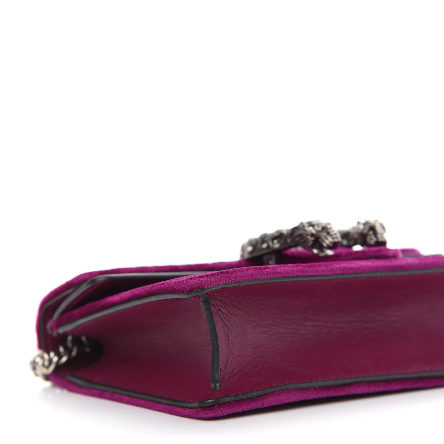 Velvet Super Mini Dionysus Shoulder Bag Fuchsia Violet Cyclamen