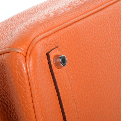 Hermes Taurillon Clemence Birkin 35 Orange 7 of 26