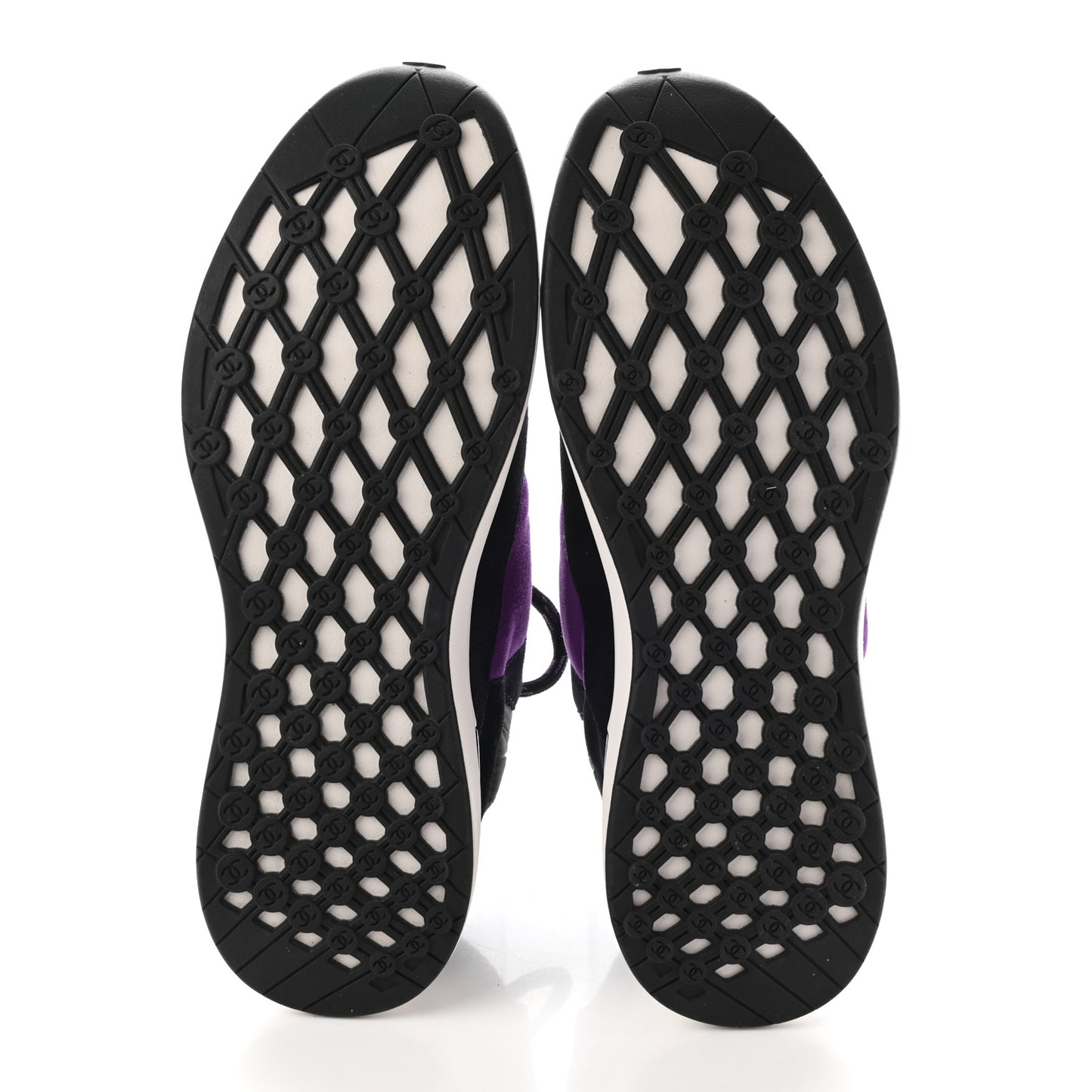 Suede Calfskin CC Sneakers 40 Purple Navy Black