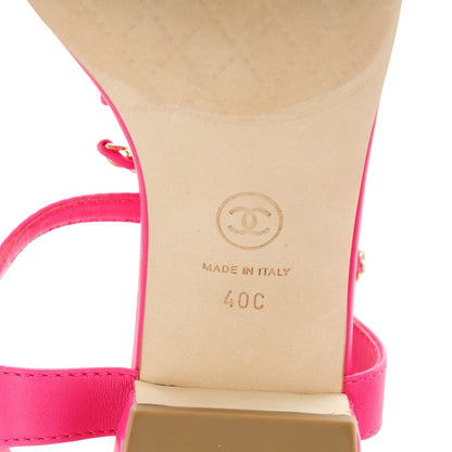 Chanel Lambskin Quilted Chain CC Thong Sandals 40 Fuchsia 8 of 8