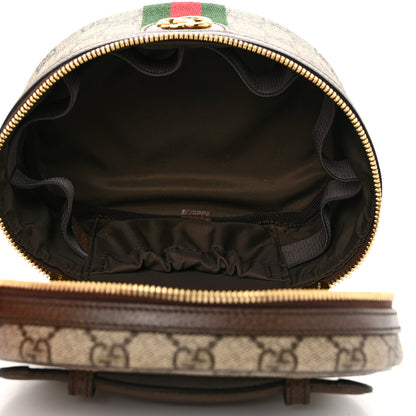 Gucci GG Supreme Monogram Textured Calfskin Web Ophidia Vanity Cosmetic Case Beige Ebony New Acero 5 of 9