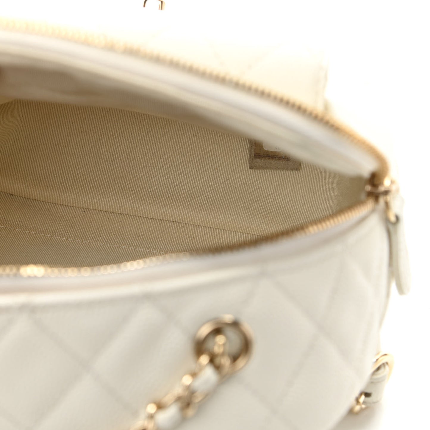 Caviar Quilted Small CC Day Backpack White