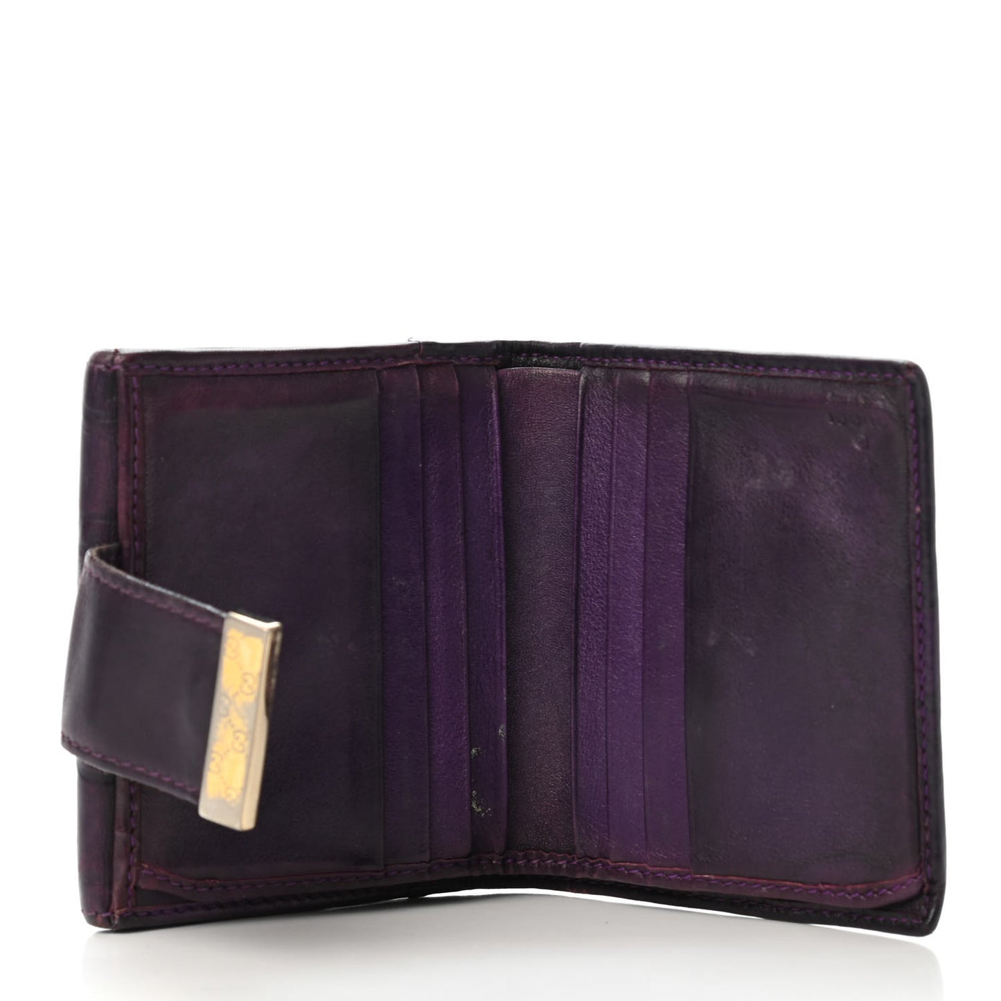 Guccissima Icon Bar French Wallet Purple