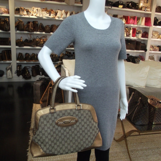 Monogram Large Punch Tote Bronze
