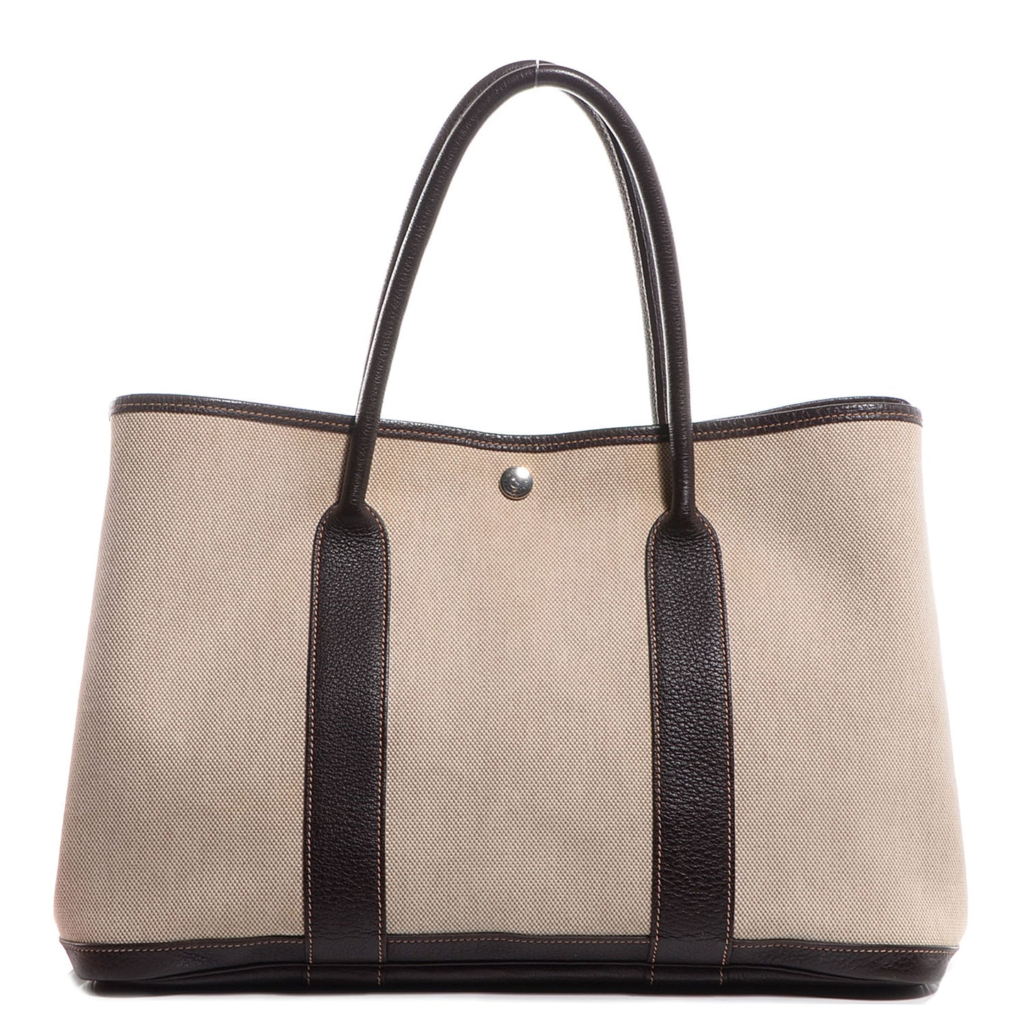 Toile Leather Garden Party Tote 36 MM Brown