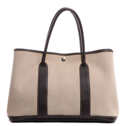 Hermes Toile Leather Garden Party Tote 36 MM Brown 1 of 10