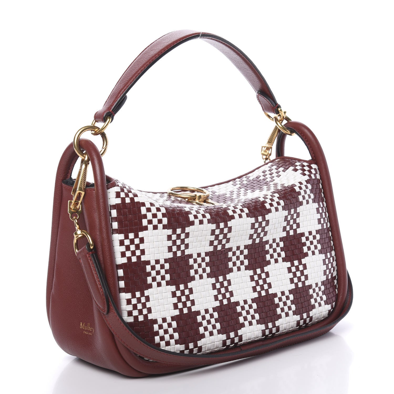 Mulberry Vichy Woven Check Small Leighton Venetian Red 4 of 9