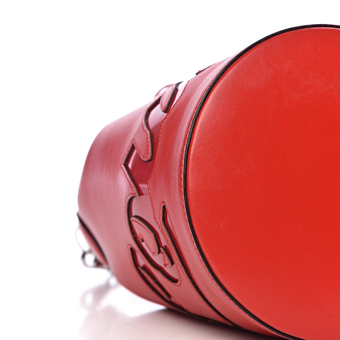Calfskin Marie Jane Bucket Red