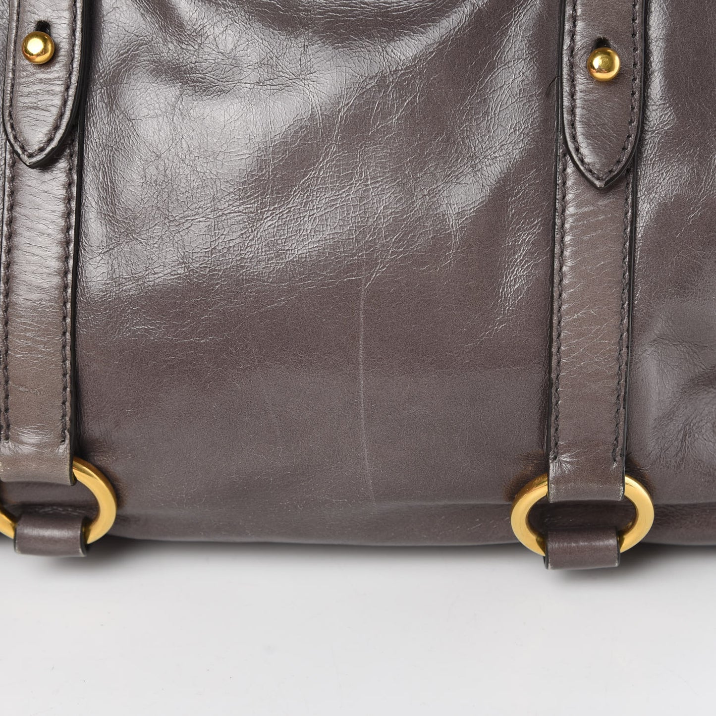 Vitello Shine Double Zip Tote Fumo