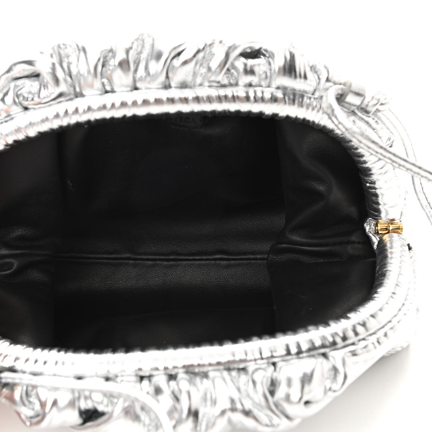 Metallic Bark Calfskin The Mini Pouch Silver