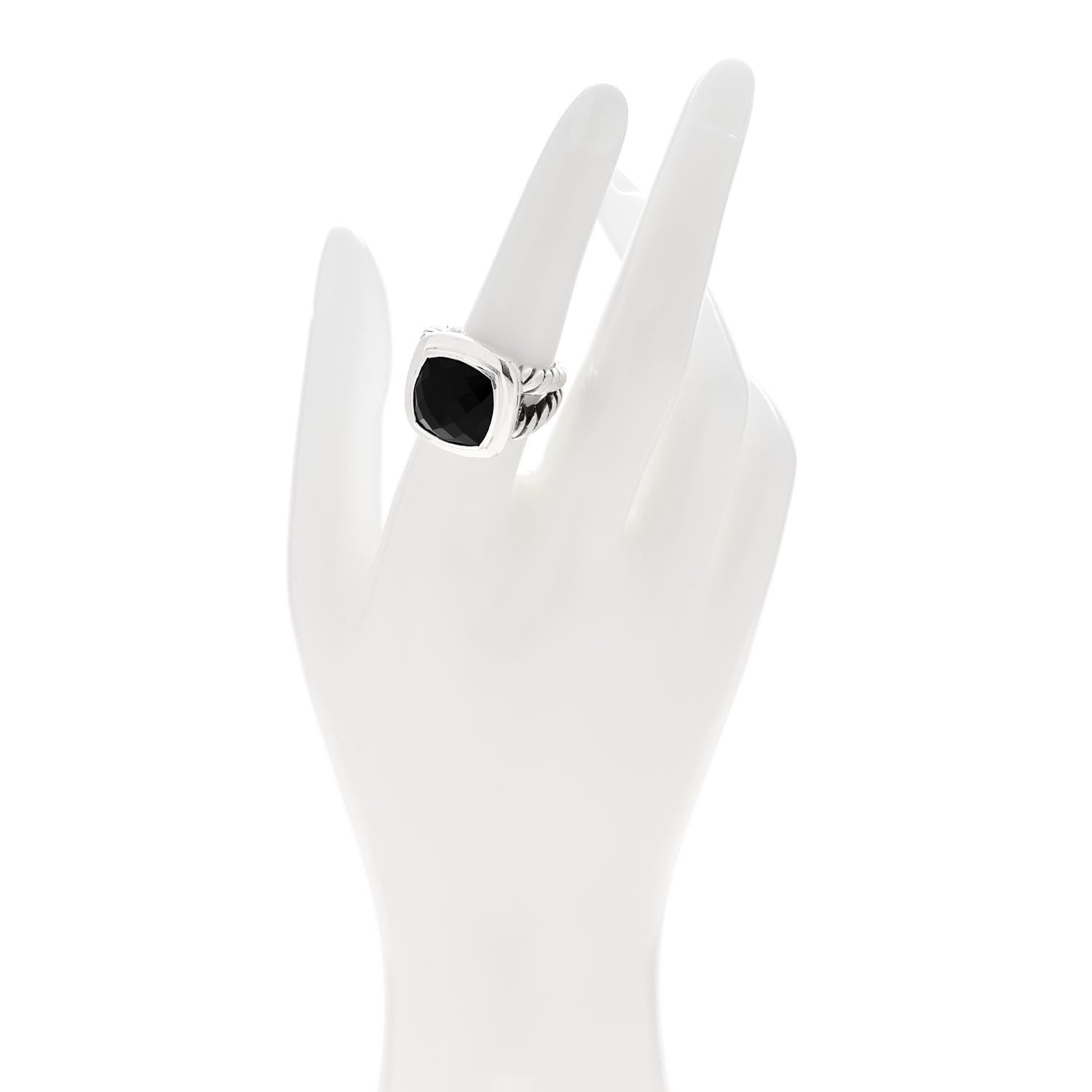 David Yurman Sterling Silver Black Onyx 14mm Albion Ring 54 6.75 2 of 5
