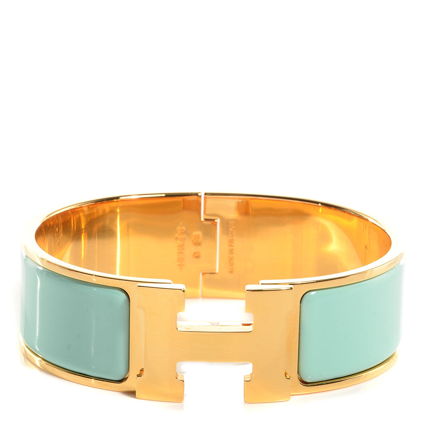 Enamel Wide Clic Clac H Bracelet PM Lagon